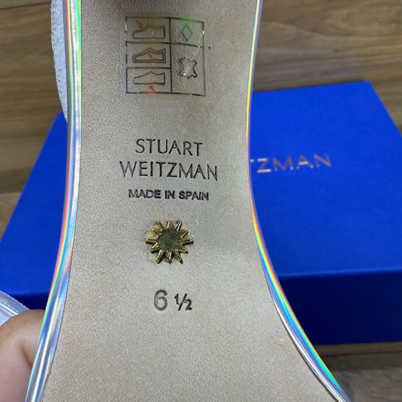 Stuart Weitzman Heels Womens 6.5 Nearlynude Hologram Specchio - Picture 10 of 10